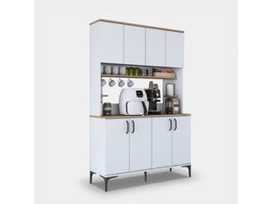 Buffet de cuisine multiusage avec étagères et portes metrica