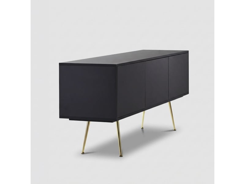 Meuble tv moderne avec 3 portes vharm - noir  - Conforama C