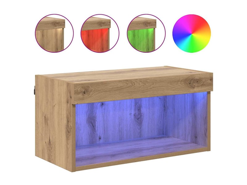  Ensemble meuble tv - banc tv - meuble de rangement 60 x 30 x 30 cm chêne artisanal  - Conforama D