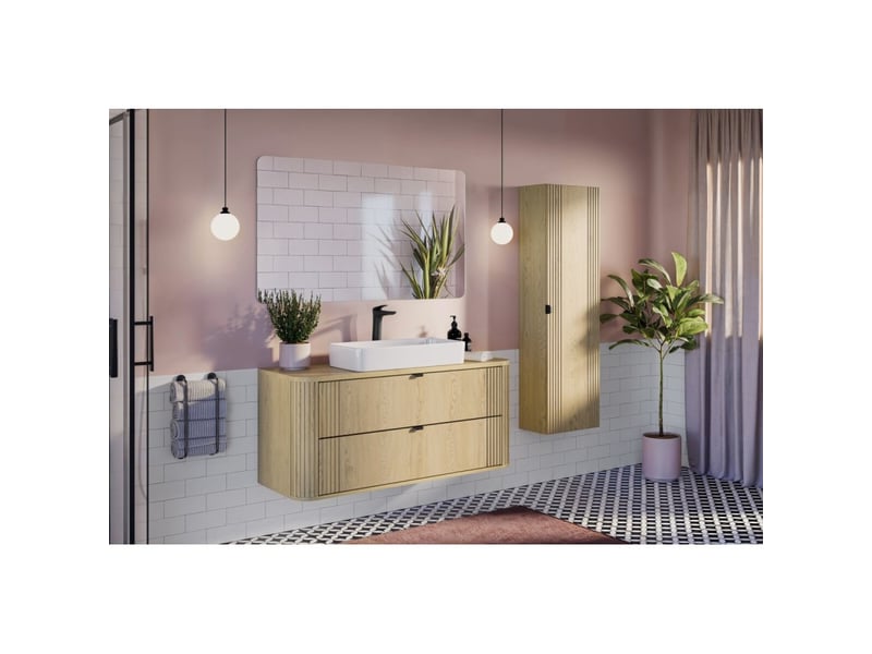 Ensemble de salle de bain kori : meuble sous vasque 120cm + plan vasque - Conforama C