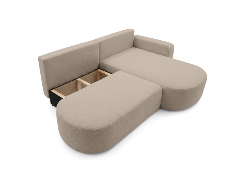  Canapé d'angle max réversible et convertible kiara 5 places en tissu bouclette - taupe KIARA - Conforama D