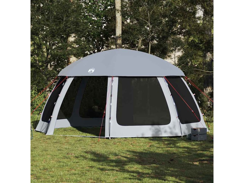  Tente piscine toit amovible parois maille gris 510x510 cm  - Conforama B
