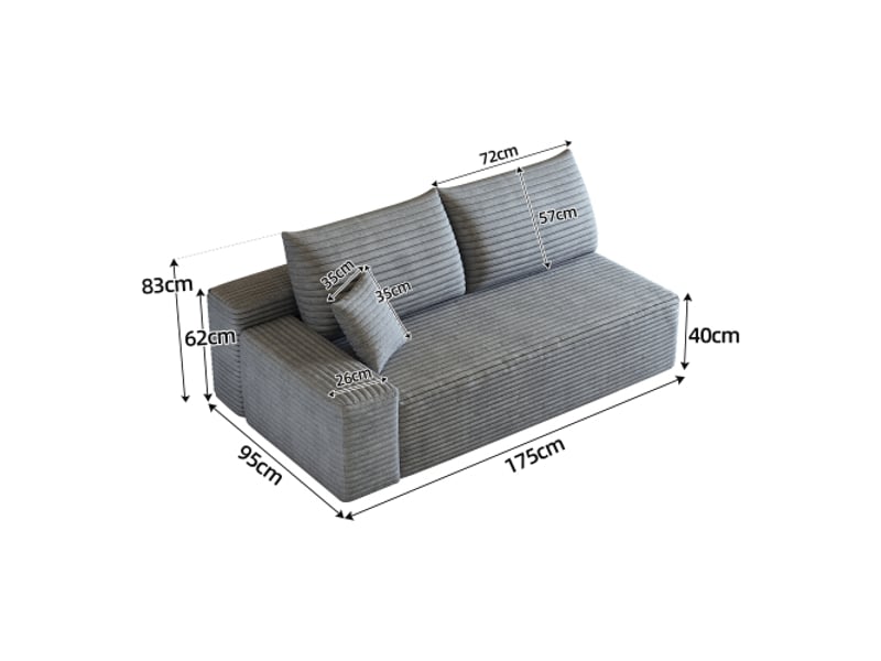  Canapé gris y165 - canapé d'angle gauche moderne, design contemporain  - Conforama C