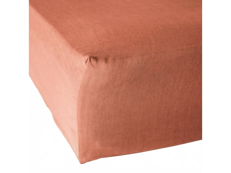  Drap housse 90x190+30 cm lyocell gabrielle terracotta PD24901 - Conforama A