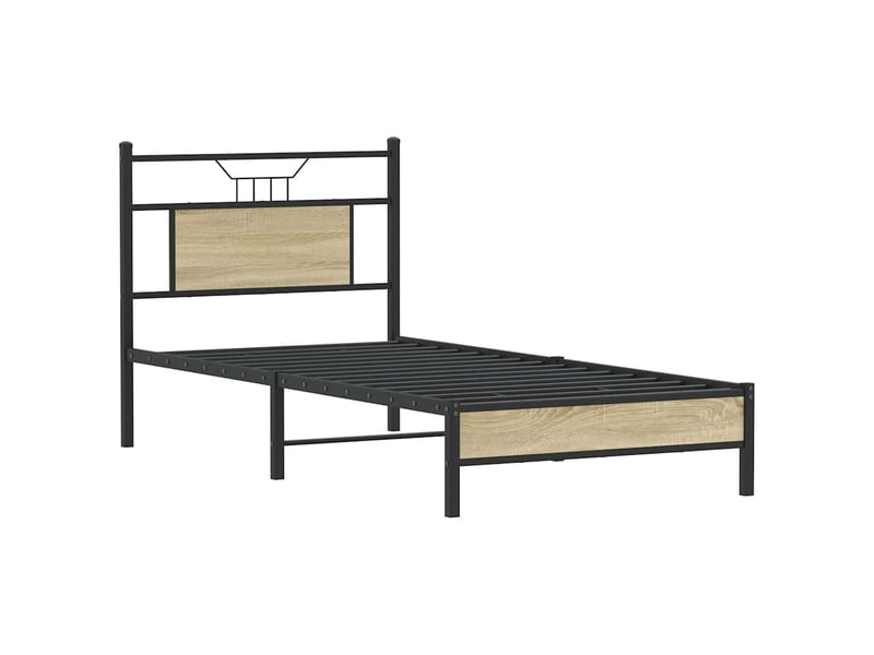  Lit simple- lit adulte -  cadre de lit sans matelas chêne sonoma 80x200 cm  - Conforama D