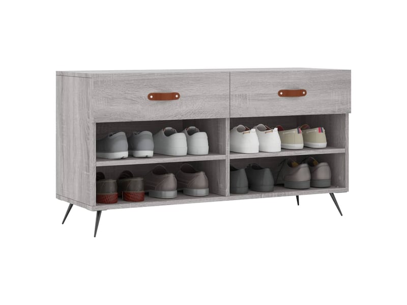  Banc à chaussures, meuble à chaussures sonoma gris 102x35x55 cm bois d'ingénierie shl3390  - Conforama C