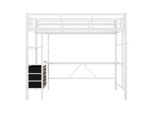 Lit mezzanine 90x200 cm <strong>ZOVIRA</strong>  <strong></strong> coloris blanc