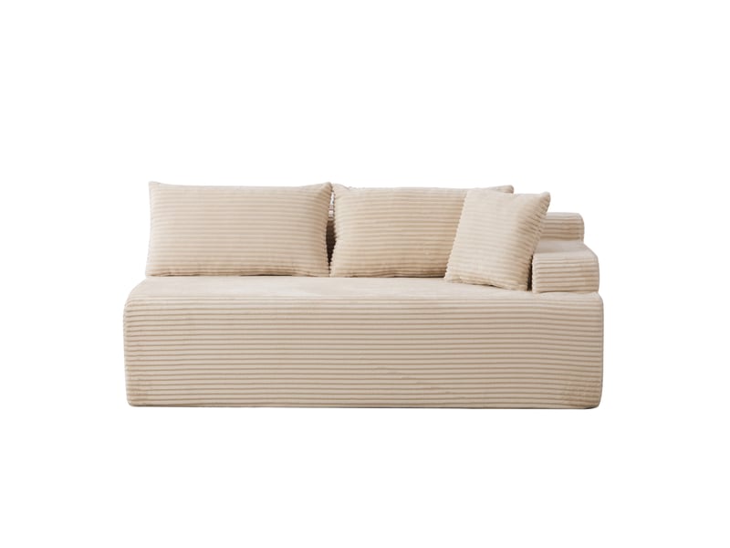 Méridienne modulable salon canapé lit chenille beige confort nuage sans montage  - Conforama A