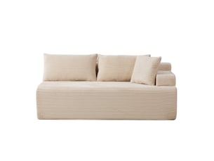 Méridienne modulable salon canapé lit chenille beige confort nuage sans montage