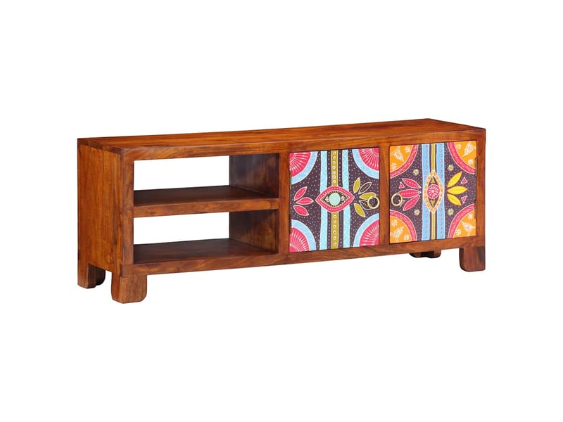  Meuble tv - banc tv - meuble de rangement multicolore 110x30x40 bois d'acacia massif  - Conforama B