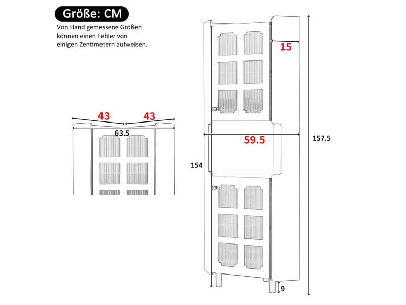  Meuble d'angle led avec 2 placards et étagère ouverte, éclairage par application, pour salon, mdf blanc, 63,5 × 157,5 cm  - Conforama D