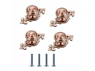 Jeu de 4 poignées rétro européennes, 74 mm, bronze rouge, poignées de style rétro pour armoires, tiroirs, placards de rangement ou portes