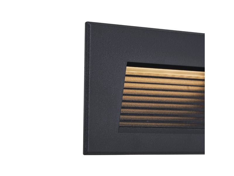 Lot de 6 appliques murales encastrables modernes noires 11,5 cm led incluse ip65 - trem  - Conforama D
