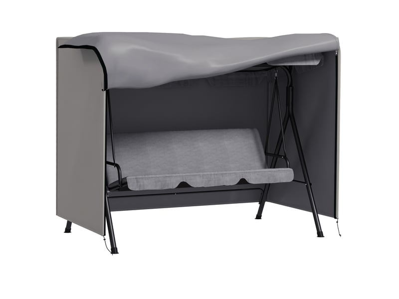  Housse de protection pour balançoire de jardin 205 x 124 x 164 cm grise, polyester oxford imperméable  - Conforama A