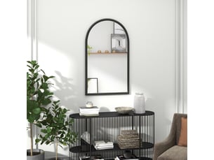 Miroir de porte coloris noir <strong></strong> <strong></strong> - 65 cm x 59 cm