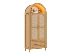 Armoire 2 porte(s) battante 2 tiroir(s) HAVRYA coloris naturel largeur 76 cm