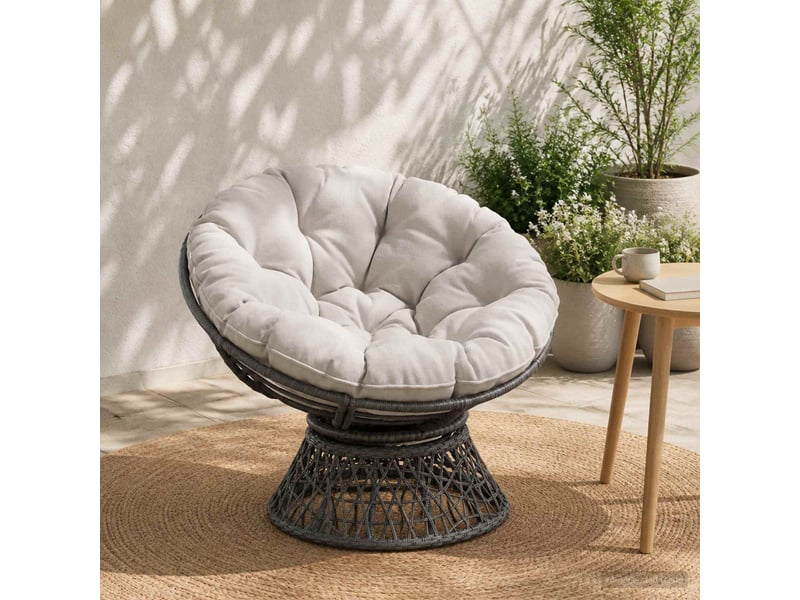  Coussin de chaise suspendue, coussin d'assise vianen 100 % polyester blanc cf54262  - Conforama B