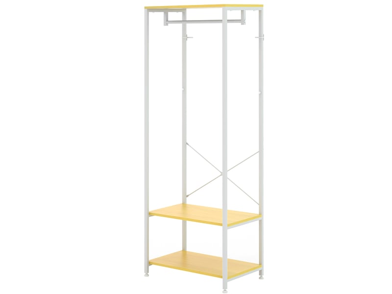 Portant à vêtements 2 en 1 avec étagère à 2 niveaux, acier et panneaux de particules, 60 x 40 x 167,5 cm - Conforama B