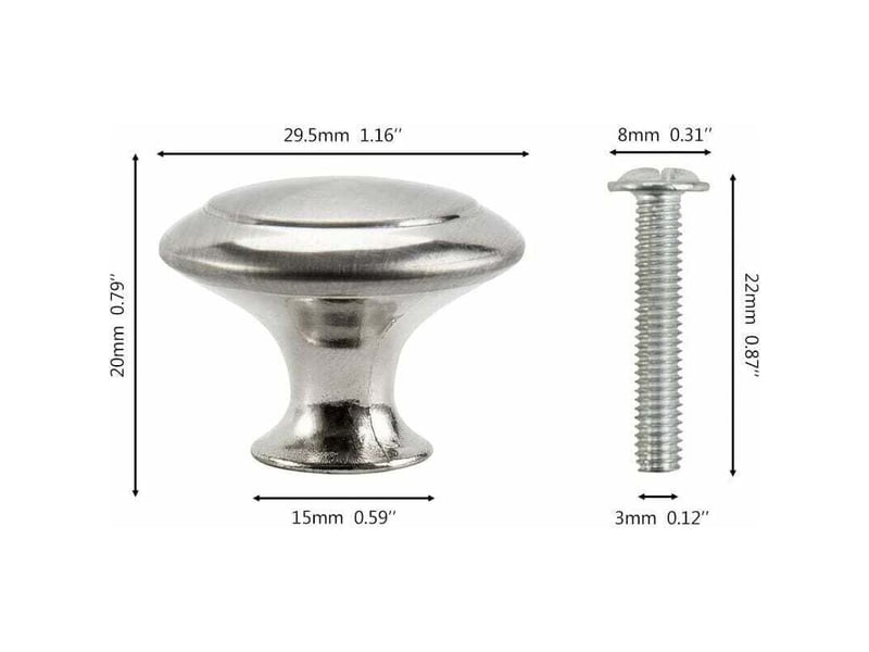  Bouton de meuble cuisine poignées cabinet acier inox portes coupe décoration porte cabinet placard tiroir armoire(20pcs)  - Conforama D