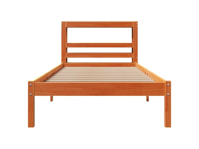  Lit simple- lit adulte -  cadre de lit et tête de lit sans matelas  marron 100x200 cm  - Conforama C