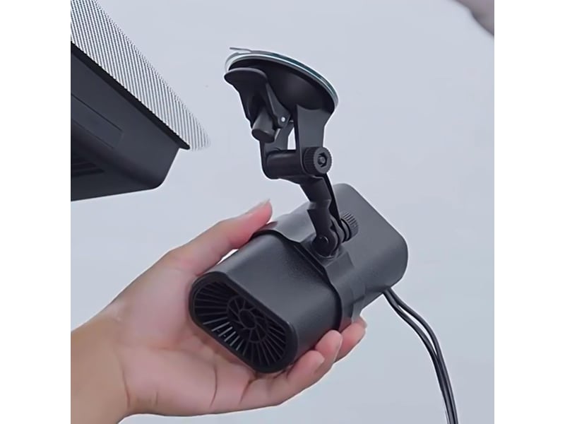  Dégivreur de pare-brise portable 12 v, chauffage rapide, dégivreur et désembueur, réglage à 360 degrés, avec base à ventouse, 150 w, noir FC-LJY-01287JY - Conforama B