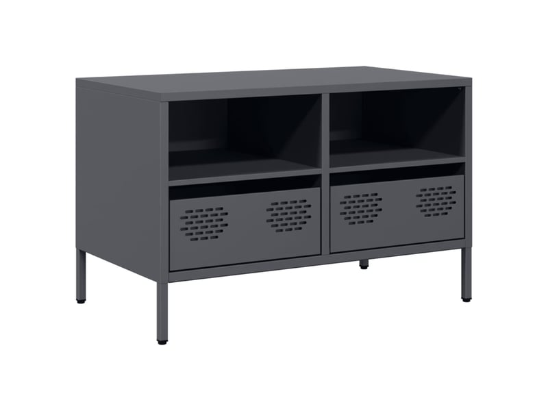  Meuble tv - banc tv - meuble de rangement anthracite 68x39x43,5 cm acier laminé à froid  - Conforama A