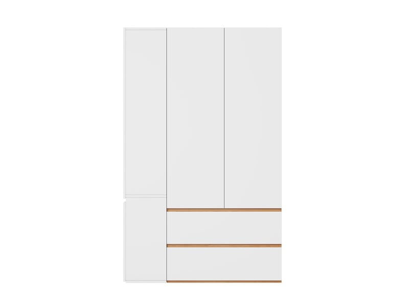  Ensemble d'armoire avec miroir et coiffeuse, 1 tringle et 2 tiroirs, 120 x 50 x 200 cm, blanc  - Conforama A