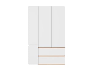 Armoire 4 porte(s) battante 2 tiroir(s) <strong>BGSRYAO</strong> <strong></strong> coloris blanc largeur 120 cm