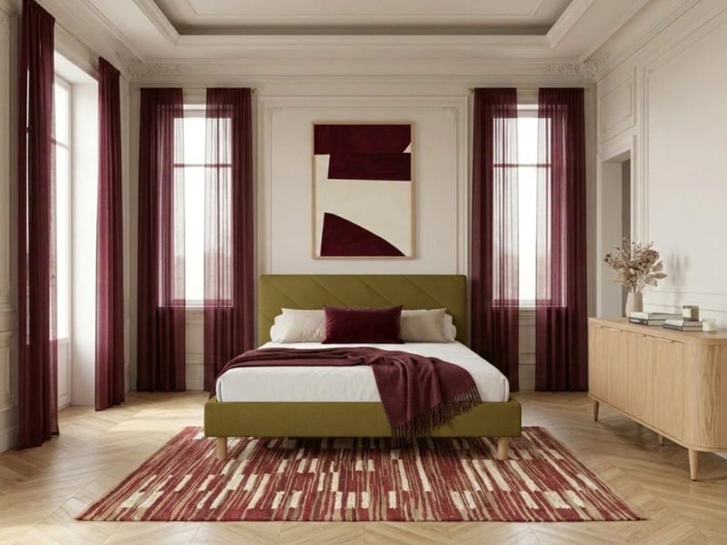  Bobochic lit helena tissu velours lisse avec lattes massives vert 140x190 HELENA - Conforama B