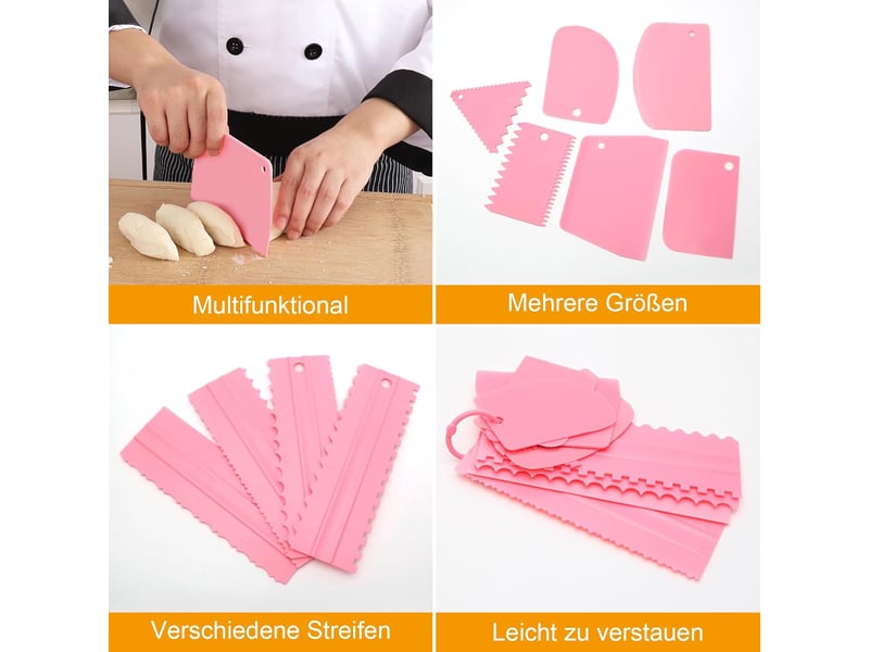  12 pièces lisseur gâteaux, grattoir gateau patisserie réglable, spatule à gâteau et coupe pate en plusieurs tailles pour outils de cuisson diy  - Conforama B