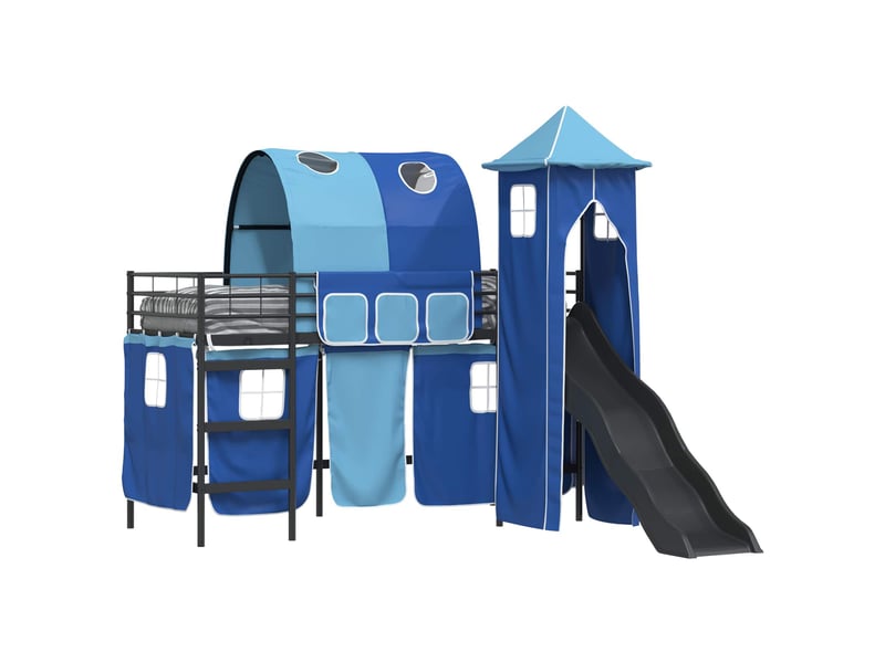  Cadre de lit superposé pour enfants - lit jeune noir et bleu 90 x 190 cm  - Conforama A