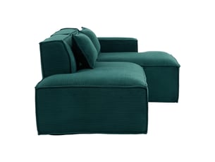 Canapé droit compact 235 cm avec assise élastique - polyester rembourré vert rétro, 235 × 129 × 70 cm