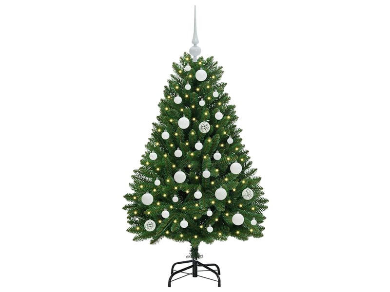  Sapin de noël, arbre de noël artificiel 120 cm 150 led blanc chaud vert shl5818  - Conforama C