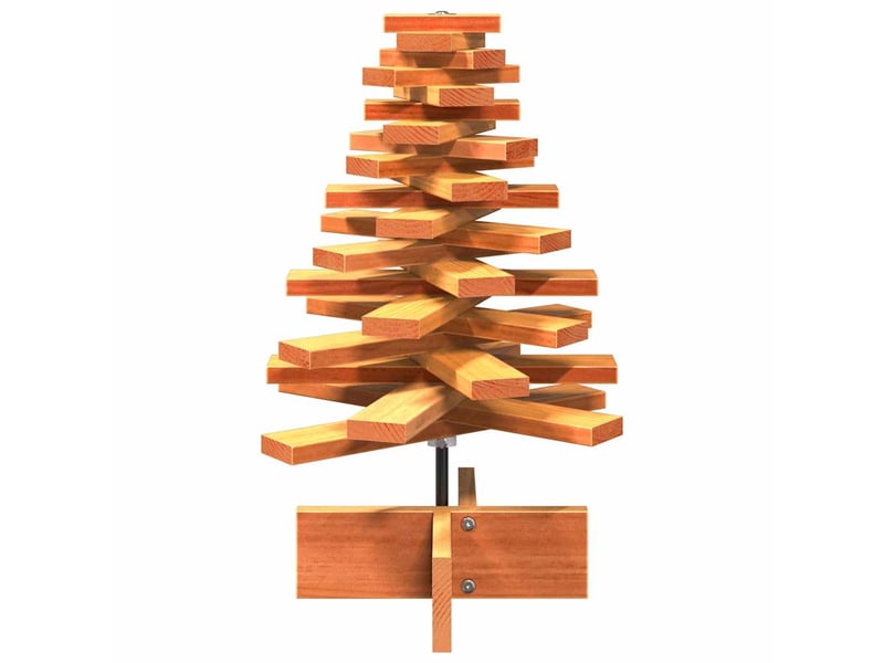  Arbre de noël, sapin de noël en bois pour décoration 60 cm bois de pin massif  - Conforama C