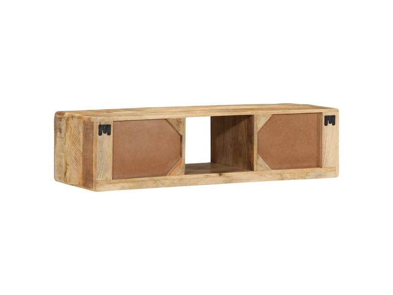  Meuble tv - banc tv - meuble de rangement mural 100x32x25 cm bois massif manguier brut  - Conforama D