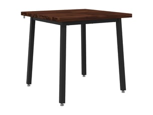 Table à manger moderne 90x90x75cm bois d'acacia massif marron foncé et noir carré shl83011