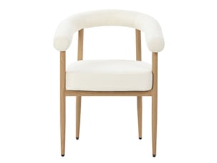 Lot de 6 chaises de salle à manger 48,5x40,5x78 cm, blanc, tissu, métal, style moderne, pieds ajustables, ergonomique