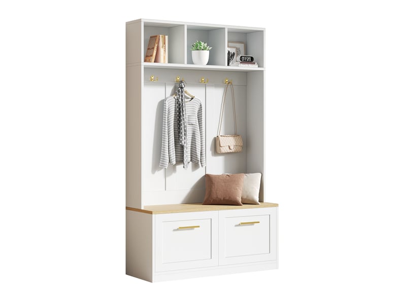  Portemanteau avec banc et rangement 105 x 180 cm en mdf  - Conforama D