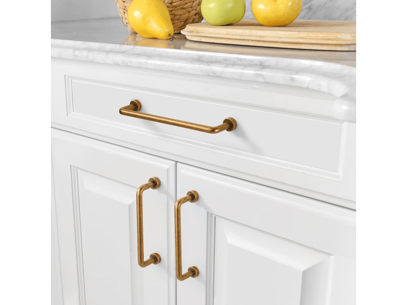  Poignée d'armoire de cuisine rétro en bronze de 128 mm, poignées pour meubles en alliage de zinc (10 pièces)  - Conforama C