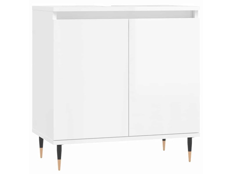  Amoire de salle de bain blanc brillant 58x33x60cm bois d'ingénierie shl288  - Conforama A