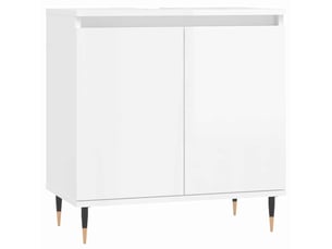 Amoire de salle de bain blanc brillant 58x33x60cm bois d'ingénierie shl288