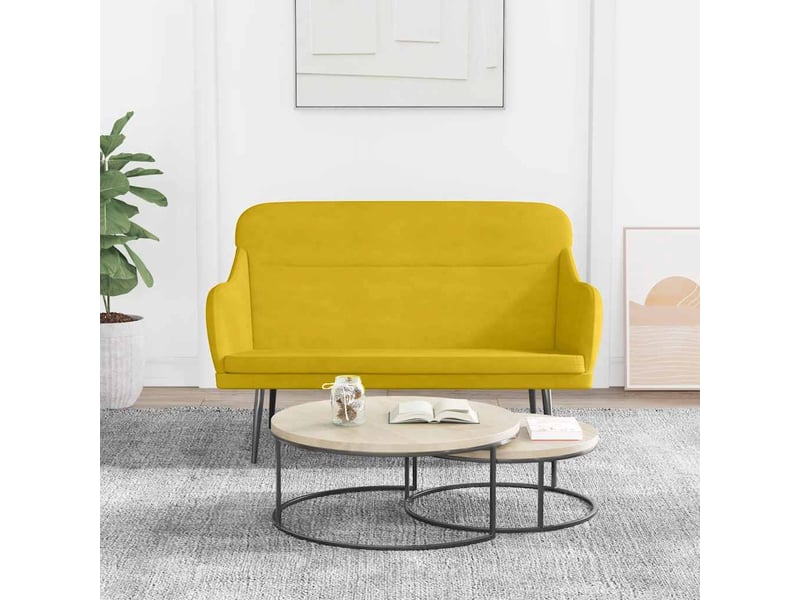  Banc chambre, banc de lit jaune 110x76x80 cm velours shl49970  - Conforama B