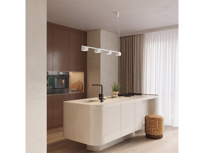 Lustre riff 4 blanc gx53 aluminium moderne 208x122x10cm SL.3034 - Conforama C