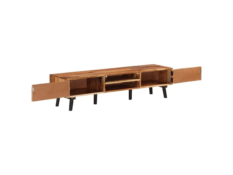  Meuble tv - banc tv - meuble de rangement 145x35x35 cm bois d'acacia massif  - Conforama D