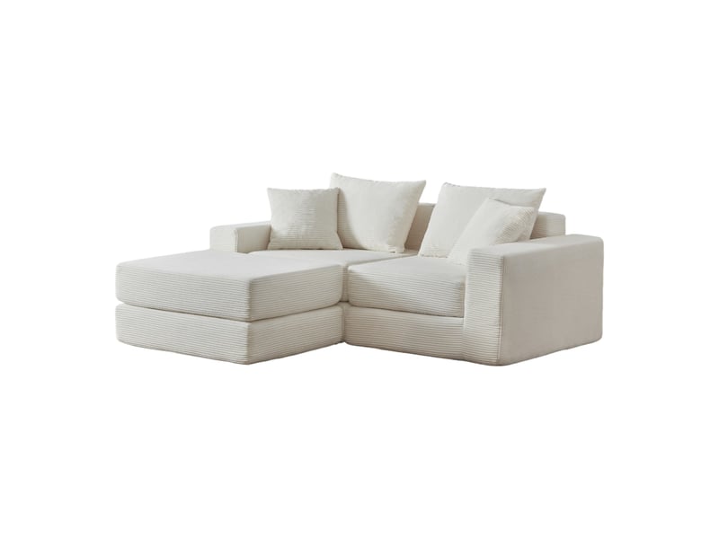  Canapé modulaire 3 places 259.5x96x80 cm blanc, socle antidérapant  - Conforama A