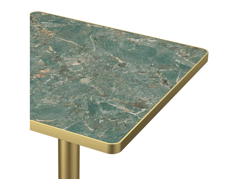  Table à manger ronde diamètre 70 cm en pierre frittée avec pieds dorés  - Conforama E