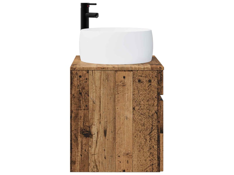  Meuble de lavabo mural, rangement salle de bain bois ancien 49x44.5x66 cm  - Conforama C