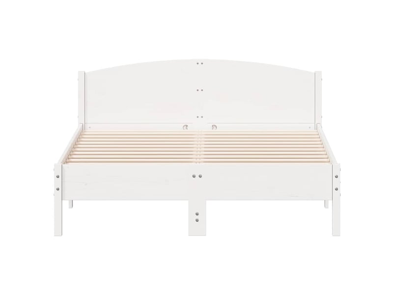  Lit double- lit adulte -  cadre de lit sans matelas blanc 150x200 cm bois de pin massif  - Conforama C