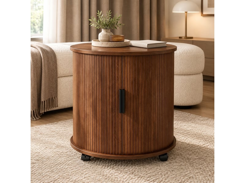  Table de chevet,60x60x60 cm,station de charge et rangement,mdf,effet noyer  - Conforama B