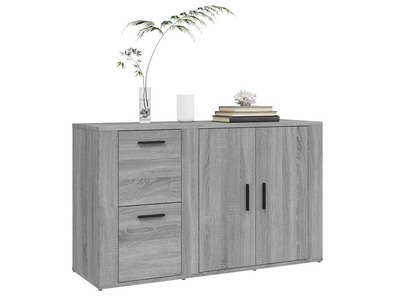  Buffet - bahut - meuble de rangement sonoma gris 100x33x59,5 cm bois d'ingénierie  - Conforama D